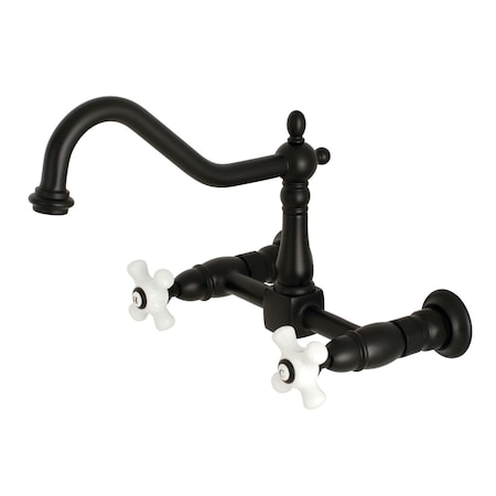 Heritage KS1240PX 2-Handle 8-Inch Wall Mount Kitchen Faucet KS1240PX
